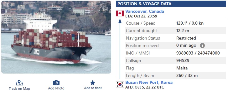 Cập nhật vụ cháy tàu Zim Kingtson ngoài khơi Canada